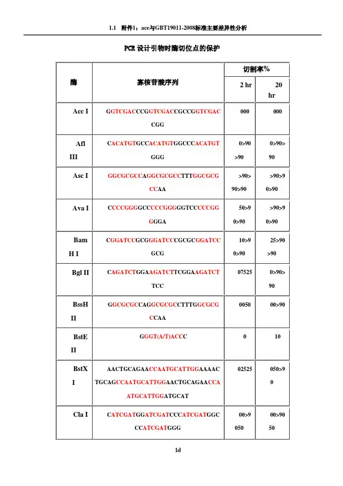 保护碱基列表