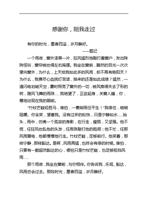 感谢你,陪我走过