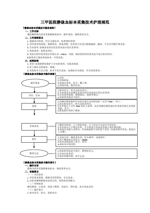 三甲医院《静脉血标本采集技术》护理规范