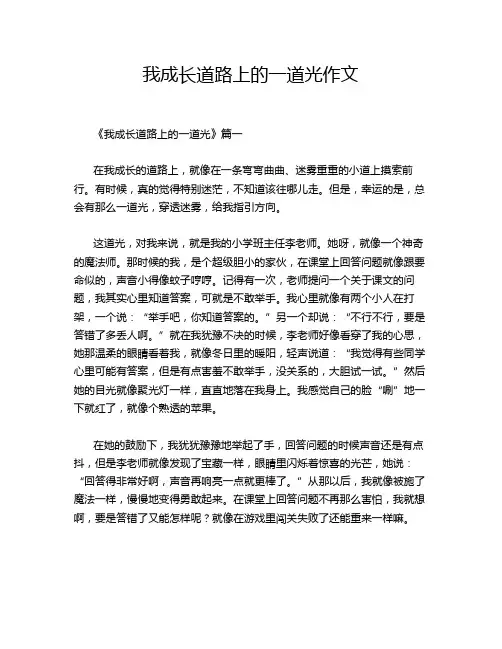 我成长道路上的一道光作文