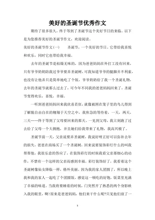 美好的圣诞节优秀作文(精编版)