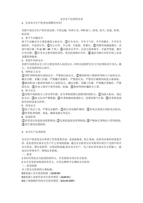 安全生产巡查的内容安全生产