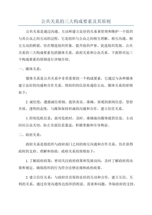 公共关系的三大构成要素及其原则