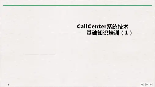 呼叫中心系统基本知识PPT课件