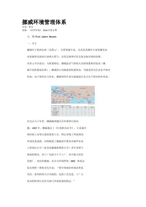 挪威环境管理体系