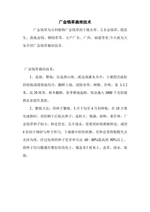 广金钱草栽培技术.doc