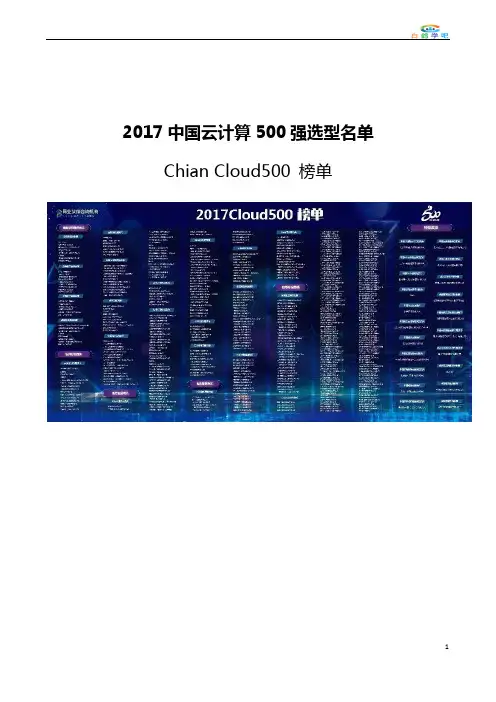 中国云计算500强选型名单