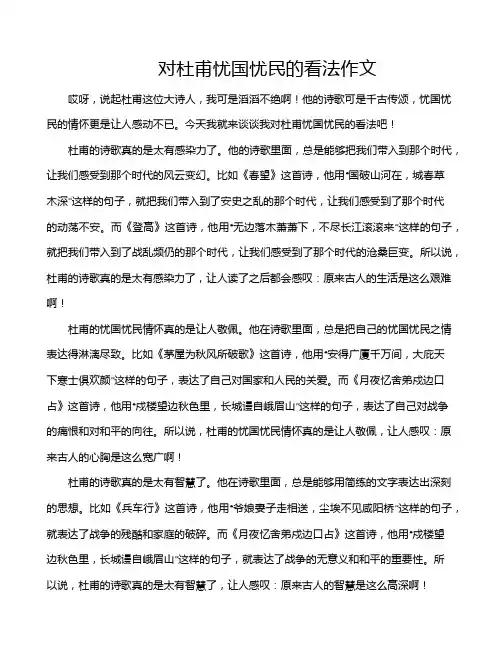 对杜甫忧国忧民的看法作文