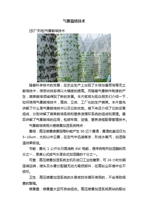 气雾栽培技术