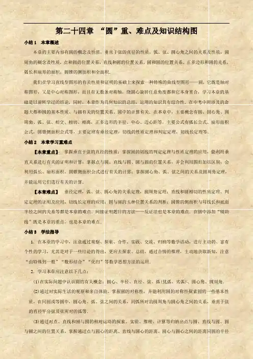 第二十四章“圆”重、难点及知识结构图