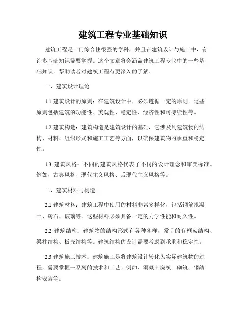 建筑工程专业基础知识