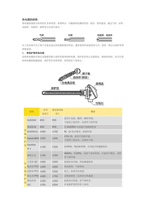 温度传感器的结构和安装方法