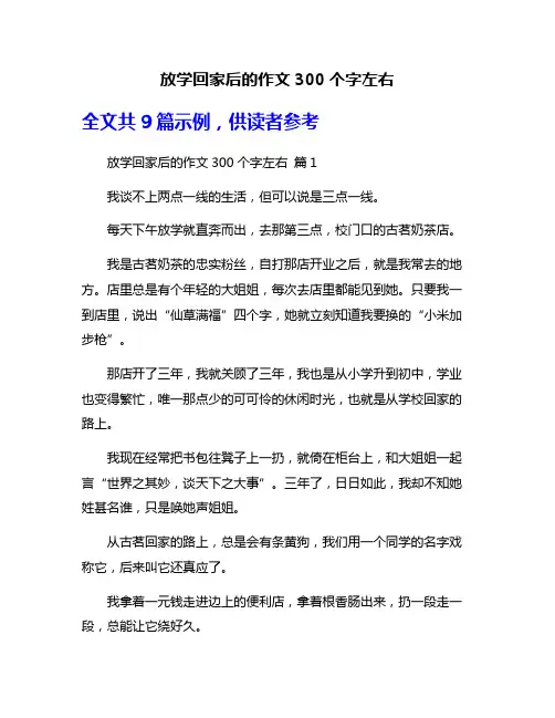 放学回家后的作文300个字左右