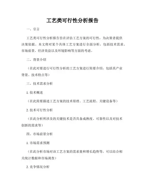 工艺类可行性分析报告