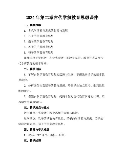 2024年第二章古代学前教育思想课件