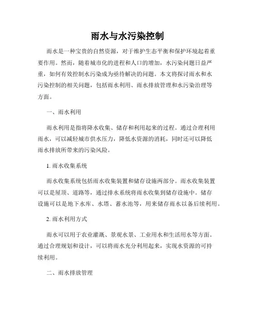 雨水与水污染控制
