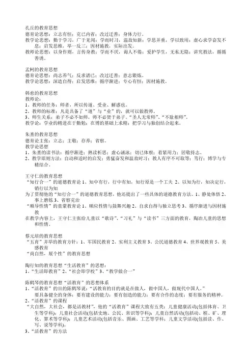 中外著名教育家简介