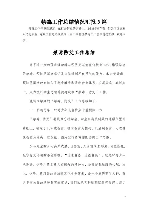 [精选]禁毒工作总结范文共3篇
