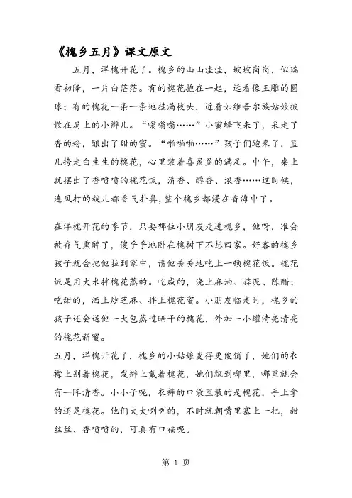 《槐乡五月》课文原文