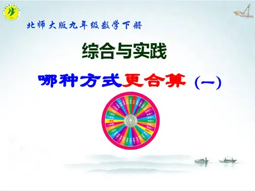 北师大版九年级下册数学：哪种方式更合算