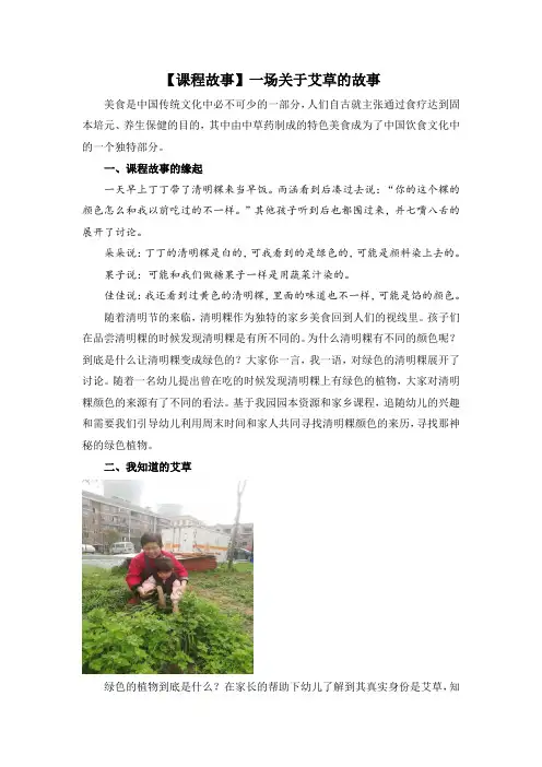 幼儿园实践小研究：探秘艾草的小故事