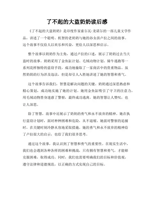 了不起的大盗奶奶读后感