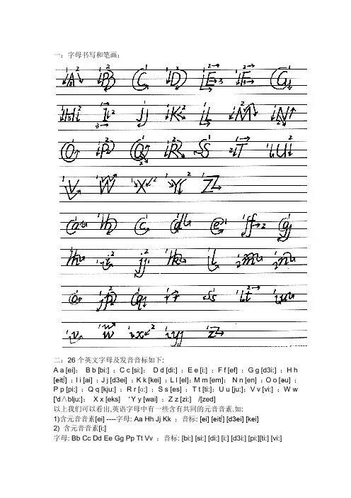 26字母笔画及发音+音标+音节的概念
