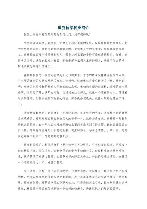 世界桥梁种类简介