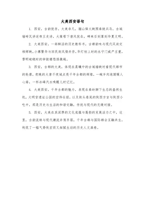 大美西安语句