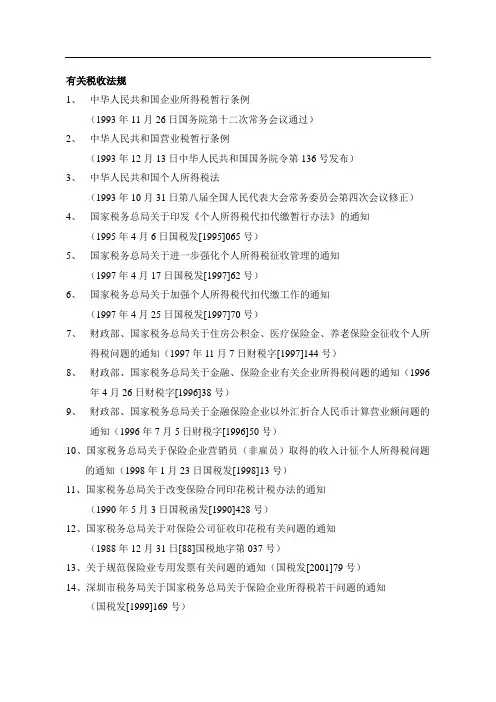 2020年复件 三、有关税收法规(合)OK参照模板