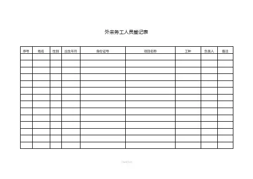 外来务工人员登记表