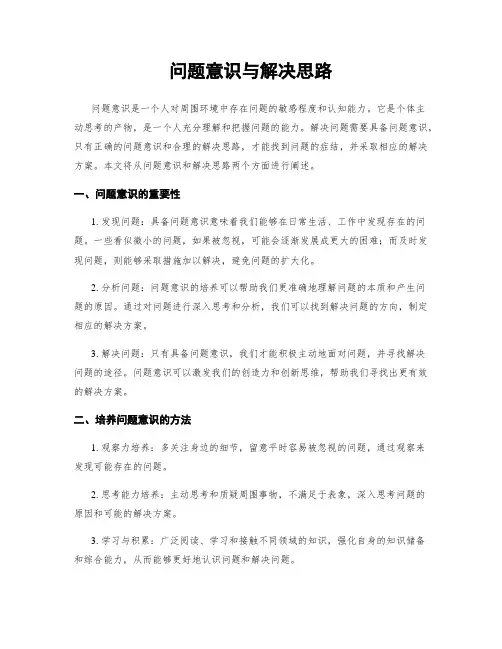 问题意识与解决思路