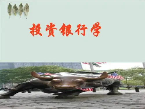 投资银行学基本理论PPT课件( 85页)