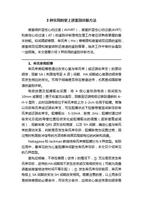 3种实用的室上速鉴别诊断方法