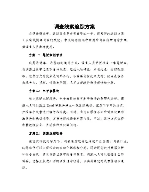 调查线索追踪方案