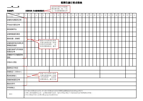 检测仪器日常点检表