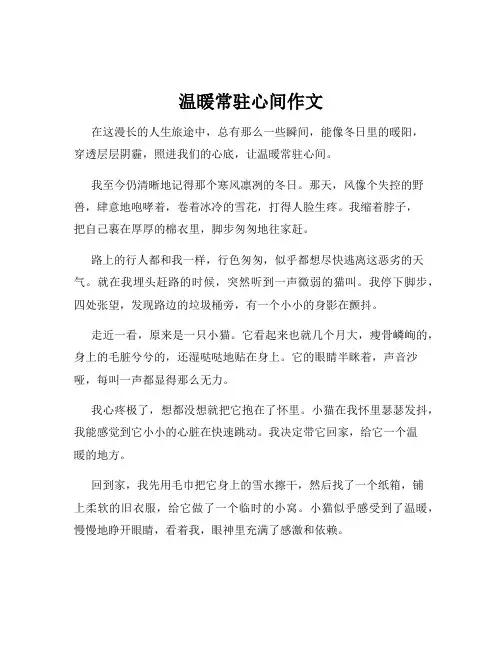 温暖常驻心间作文