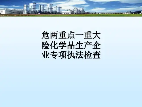 危两重点一重大险化学品生产企业专项执法检查ppt课件