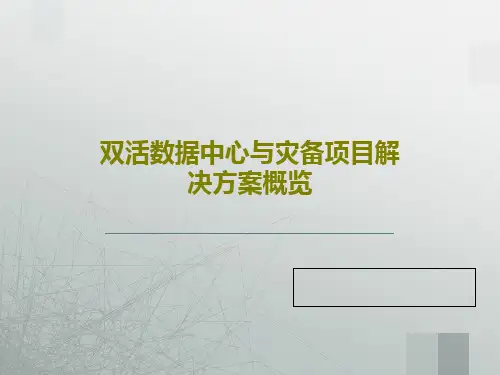 双活数据中心与灾备项目解决方案概览共34页文档