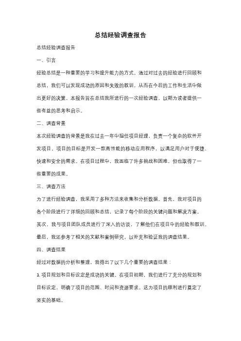 总结经验调查报告