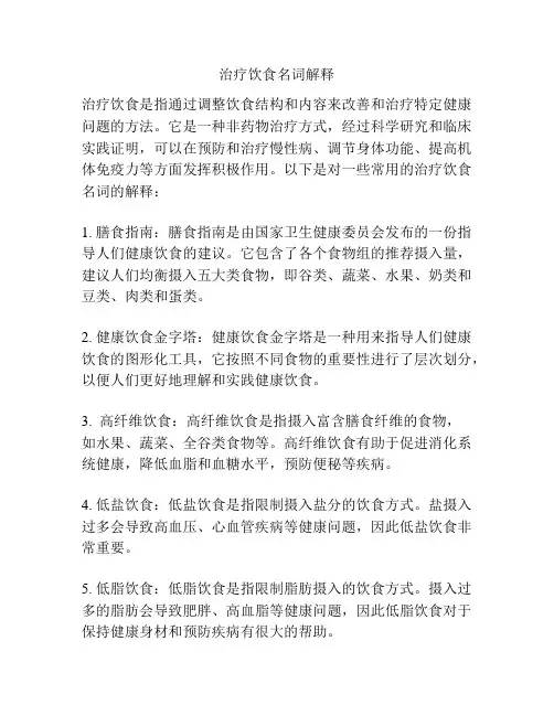 治疗饮食名词解释