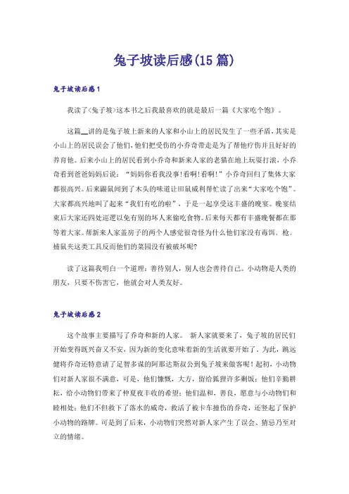 兔子坡读后感(15篇)