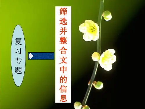 最新高考语文备考精品课件_考纲解读_筛选并整合文中的信息(2)(精品)