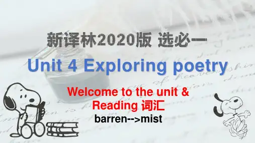 Unit4ExploringpoetryGrammarUsage讲解课件高中英语牛津译林版(2020