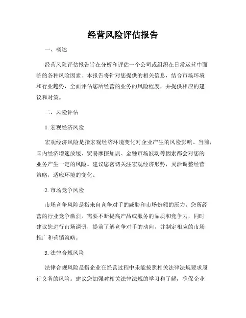 经营风险评估报告