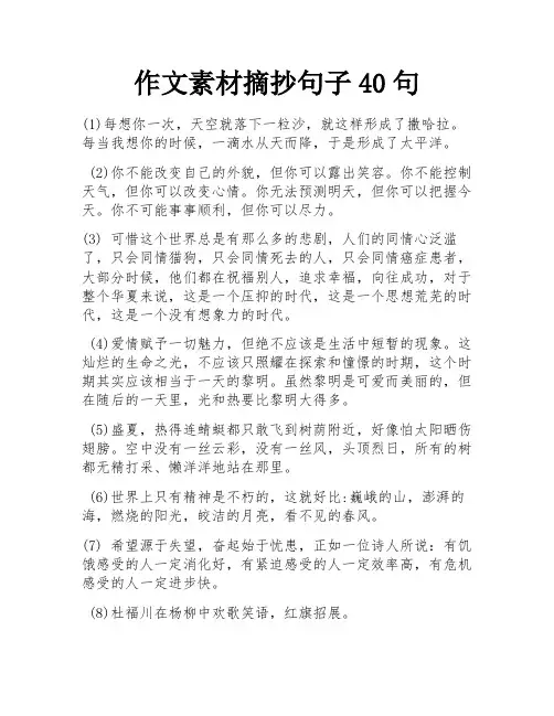 作文素材摘抄句子40句