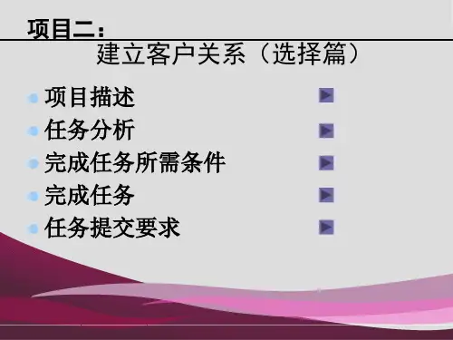 项目二建立客户关系(选择)