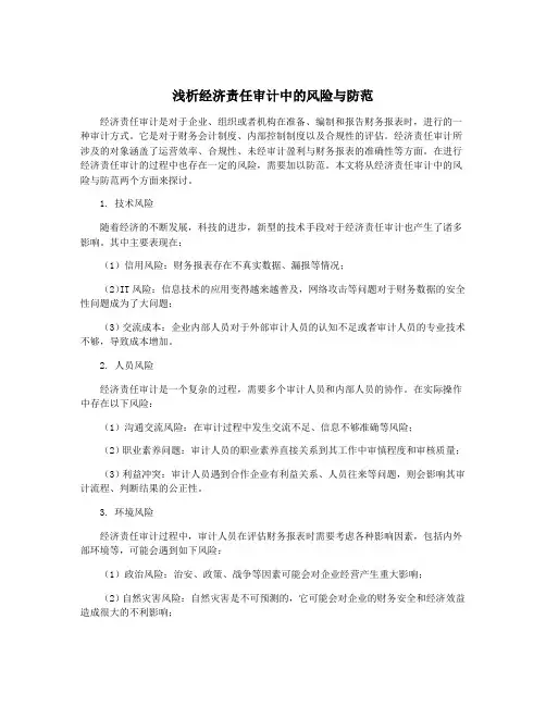 浅析经济责任审计中的风险与防范