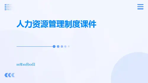人力资源管理制度课件