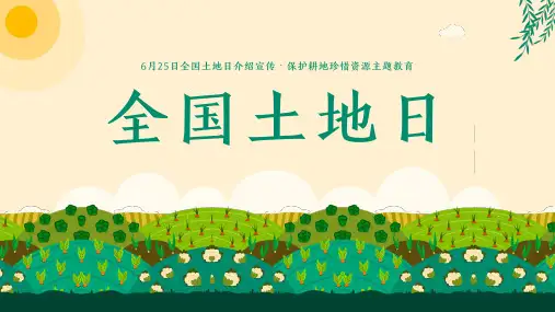 全国土地日珍惜土地资源保护耕地关注粮食安全PPT模板